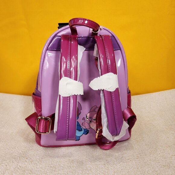 Loungefly Disney Lilo & Stitch Angel & Stitch Heart Moving Mini Backpack NEW main image 6